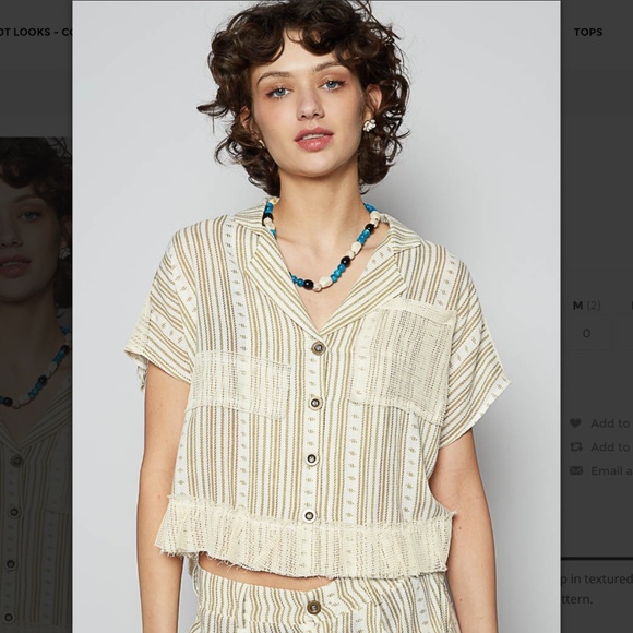 POL “ Lynnfield  “ POL V-Neck Textured Woven Top Jacket and Pants 2 Piece Set 10 - Picture 2 of 9